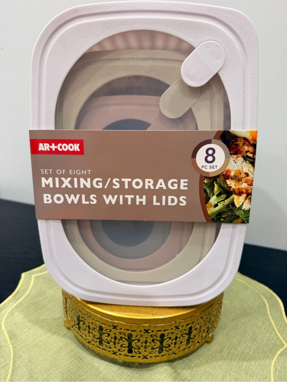 R+Co Pink and Cream Nesting Mixing & Storage Bowls with Lids - 8 Piece Set